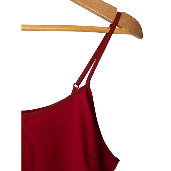 Sundance maxi red slip dress sleeveless side slits spaghetti straps fairy P12 - Picture 3 of 6